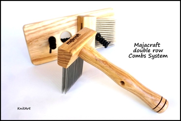 Majacraft Mini Combs System double Row, Wollkamm 2-reihig und Station